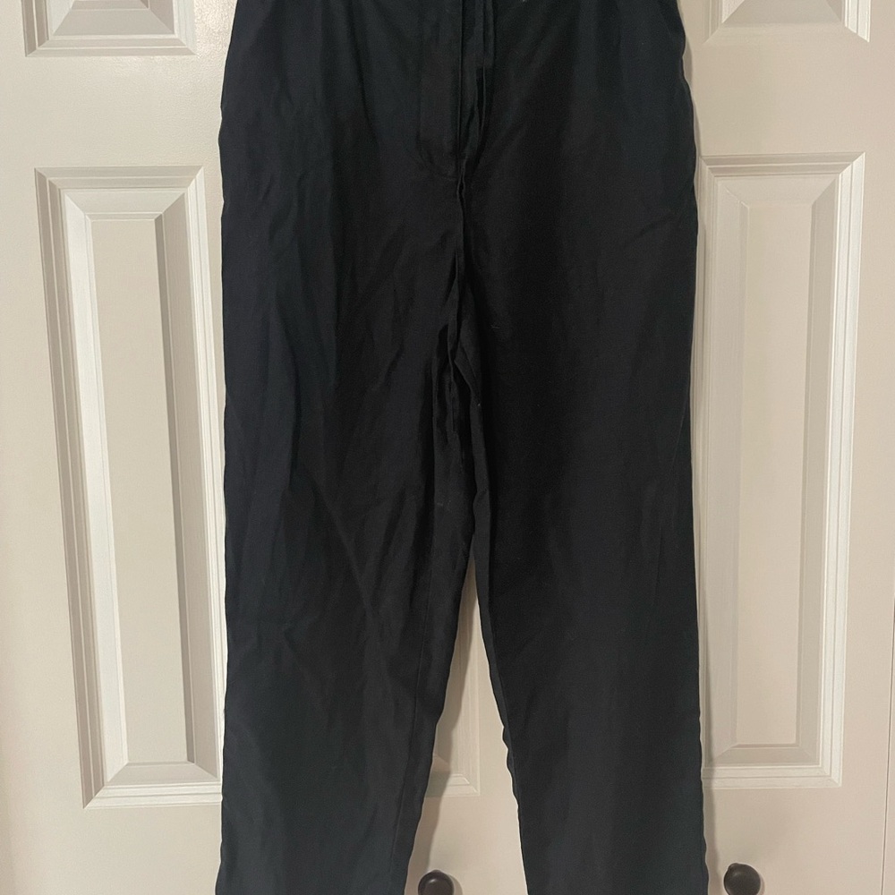 Boden Women's Black Linen Wide Leg Pants
